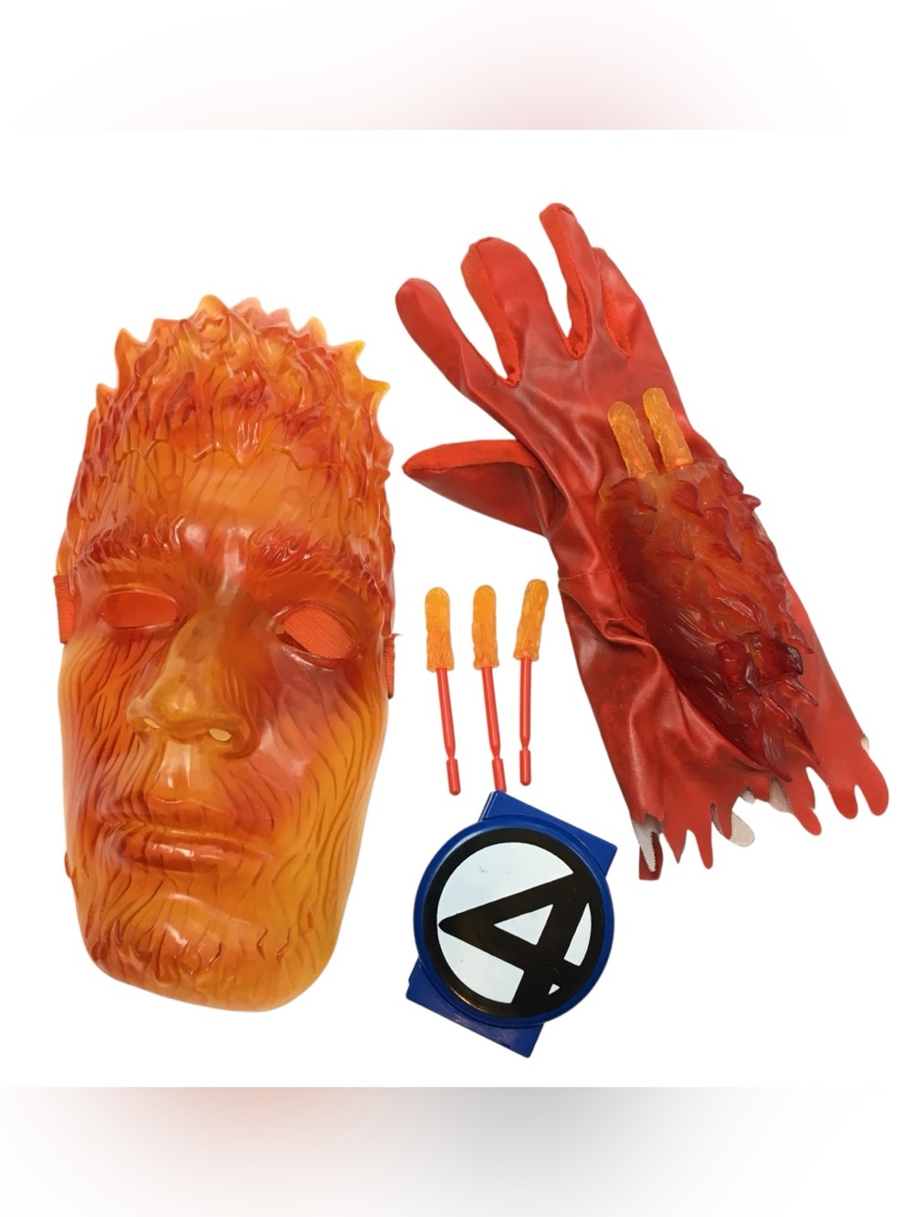 Vintage 2005 Human Torch Youth Mask Glove Darts Set Fantastic Four *Incomplete